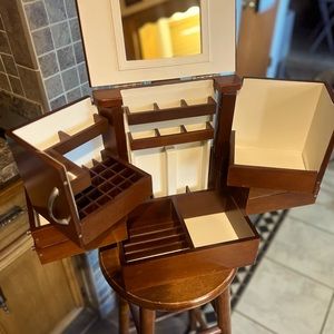 Unique Wood Makeup Organizer